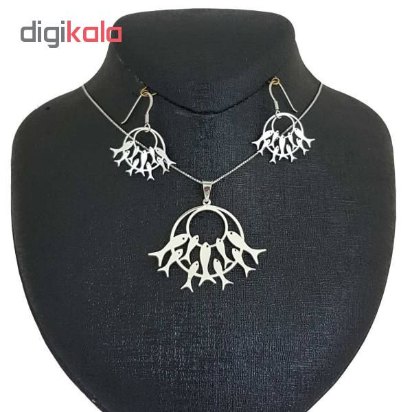 نیم ست نقره طرح ماهی مدل sn10 نیم ست نقره طرح ماهی مدل sn10