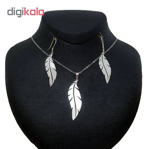 نیم ست نقره طرح پر مدل sn10