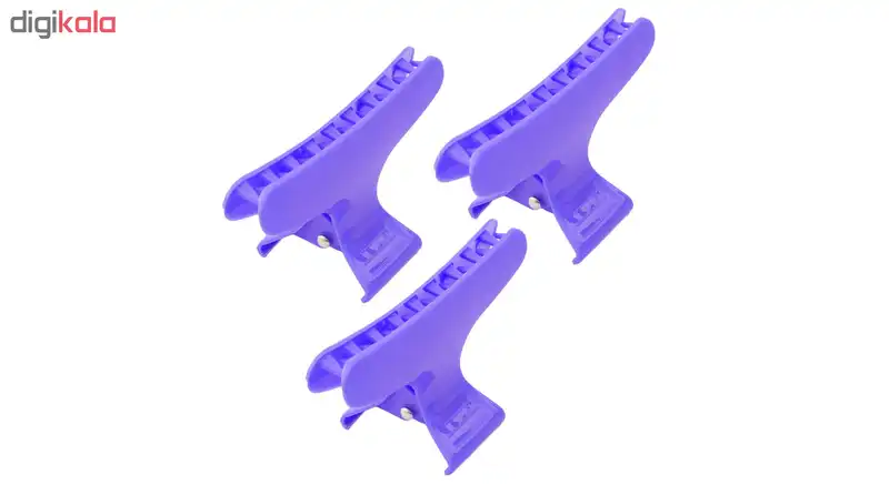 کلیپس مو مدل F203 رنگ آبی تیره بسته 3 عددی تک سایز