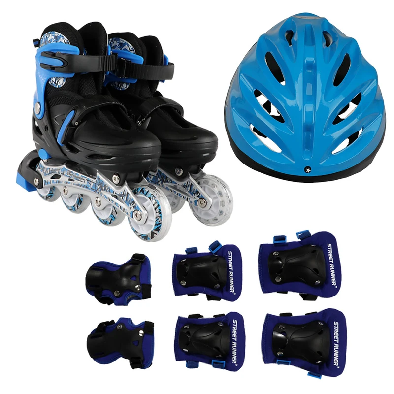 اسکیت کفشی مدل s yx ژله ای به همراه کلاه و لوازم ایمنی