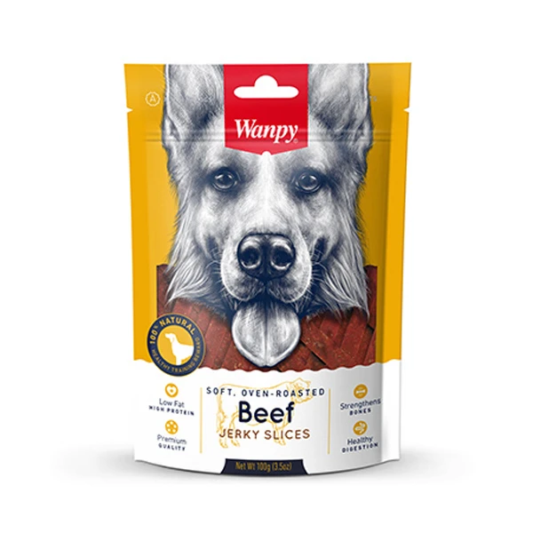 غذای تشویقی سگ ونپی مدل Beef Jerky Slices وزن 100 گرم