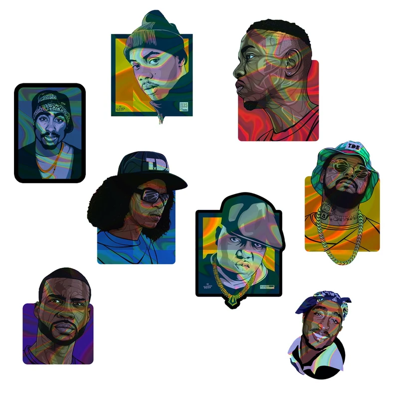 استیکر لپ تاپ  مندیکس طرح رپر  کد 1701  مجموعه  8 عددی