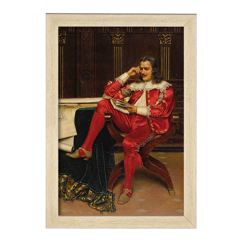 تابلو خندالو مدل نقاشی آقایی در حال مطالعه اثر فردریک سولاکروا کد F12140