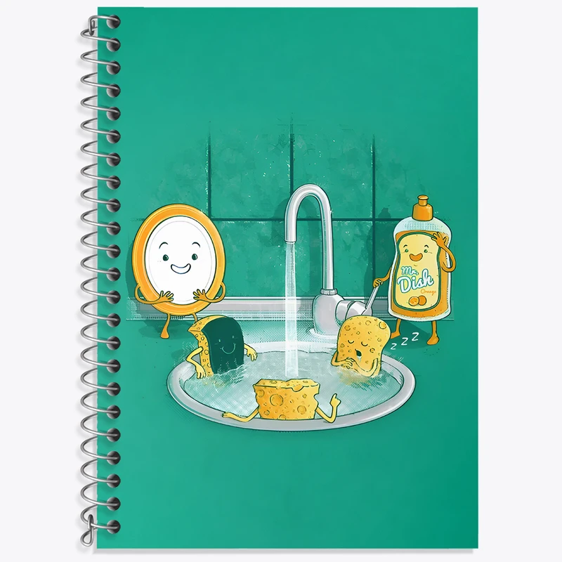 دفتر نت موسیقی 50 برگ خندالو طرح ظرفشویی کد N4346