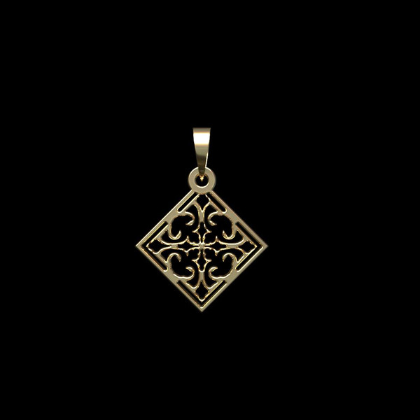 آویز گردنبند طلا 18 عیار زنانه مدوپد مدل اسلیمی کد PA1-10389