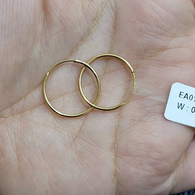 گوشواره حلقه‌ای طلا 18 عیار زنانه مان گالری مدل ساده کد EA01-0025900 - 3