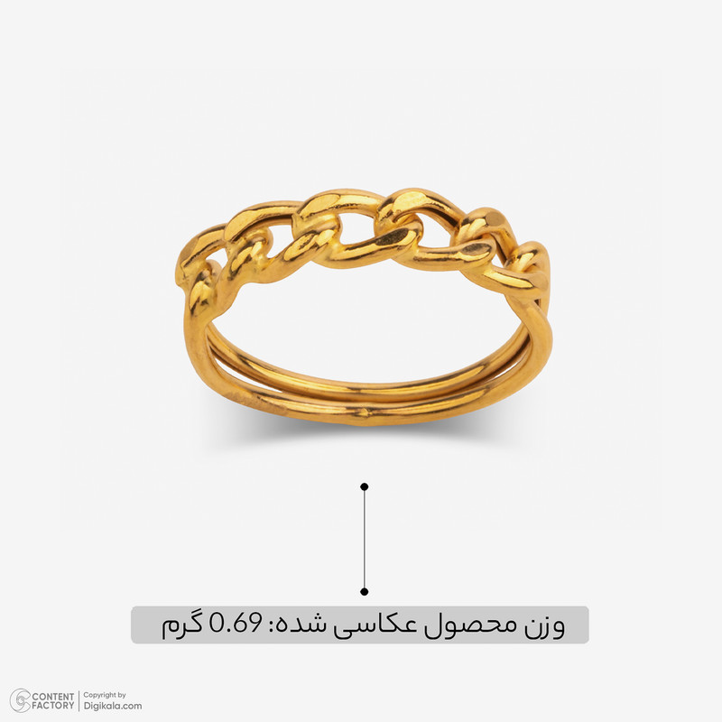 انگشتر طلا 18 عیار زنانه با طرح کارتیه مدل 01  - 8