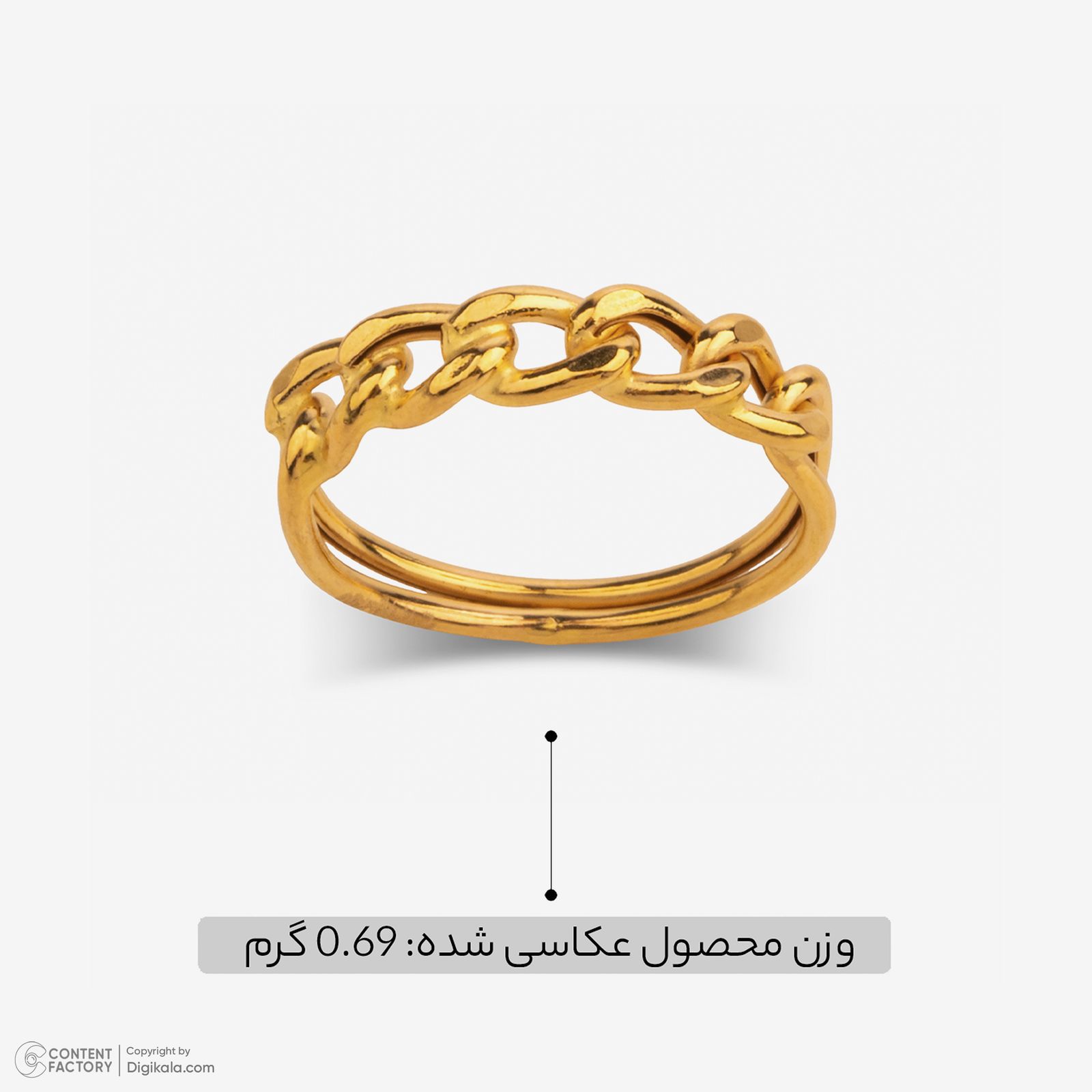 انگشتر طلا 18 عیار زنانه با طرح کارتیه مدل 01 سایز 55 -  - 8