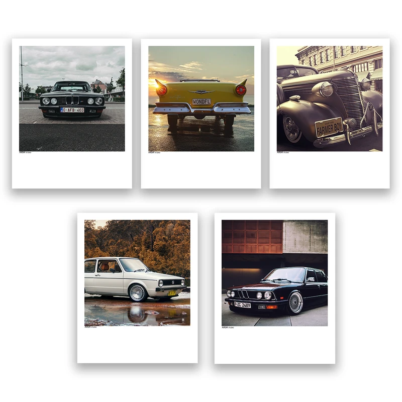 آویز تزیینی عرش مدل ماشین کلاسیک کد Asa090 مجموعه پنج عددی