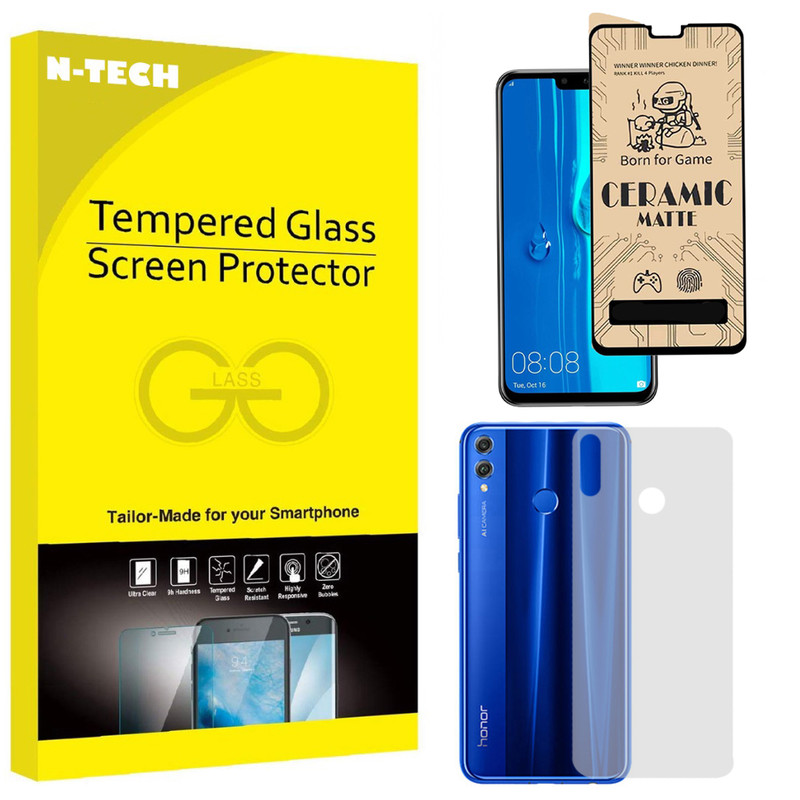  محافظ صفحه نمایش سرامیکی مات انتک مدل CRBKM-01 مناسب برای گوشی موبایل هوآوی آنر 8X به همراه محافظ پشت گوشی 