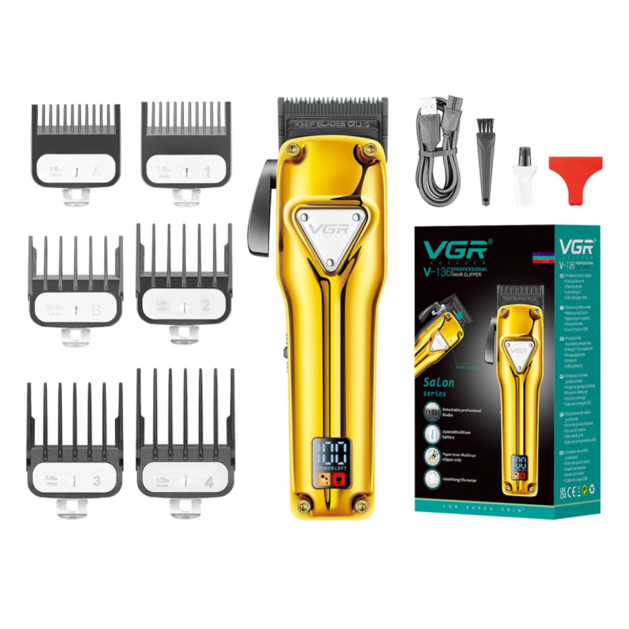 ماشین اصلاح موی سر و صورت وی جی ار مدل  V-136 -  - 3