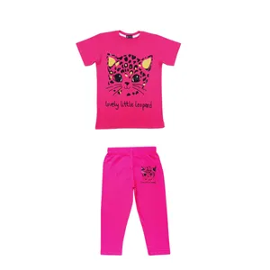 ست تی شرت آستین کوتاه و شلوار دخترانه مدل 601001S