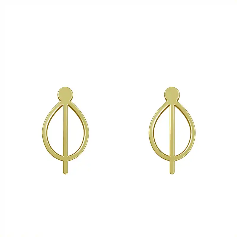 گوشواره طلا 18 عیار زنانه مدوپد مدل برگ کد GA1-15938