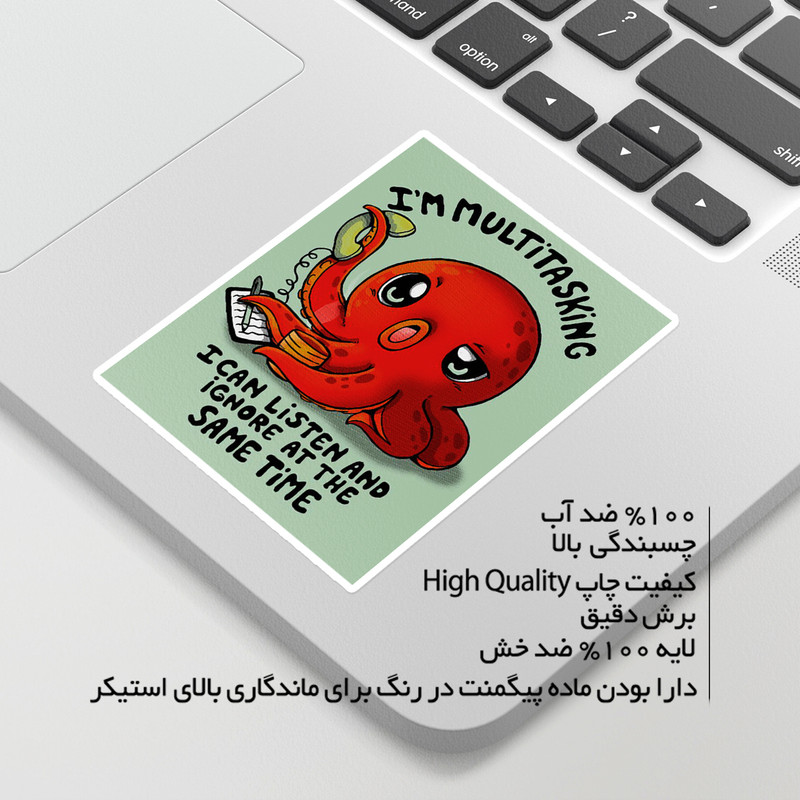 استیکر لپ تاپ ماسا دیزاین طرح هشتپا مدل STKJO