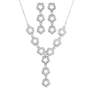 نیم ست نقره زنانه مدل گل کد M3086