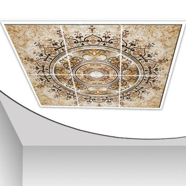 تایل سقفی آسمان مجازی طرح اسلیمی کد ST 6164-6 سایز 60x60 سانتی متر مجموعه 6 عددی