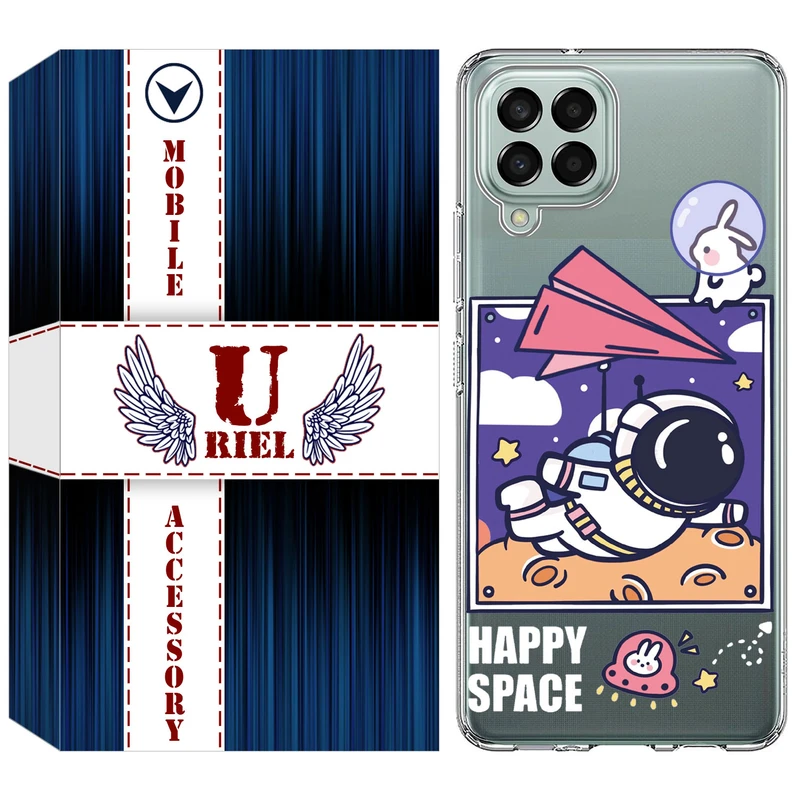 کاور ژله ای یوریل قاب مدل Clear کد 22 طرح فضانورد مناسب برای گوشی موبایل سامسونگ Galaxy M33