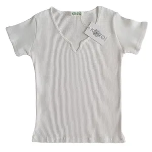 تی شرت آستین کوتاه زنانه مدل کبریتی رنگ سفید