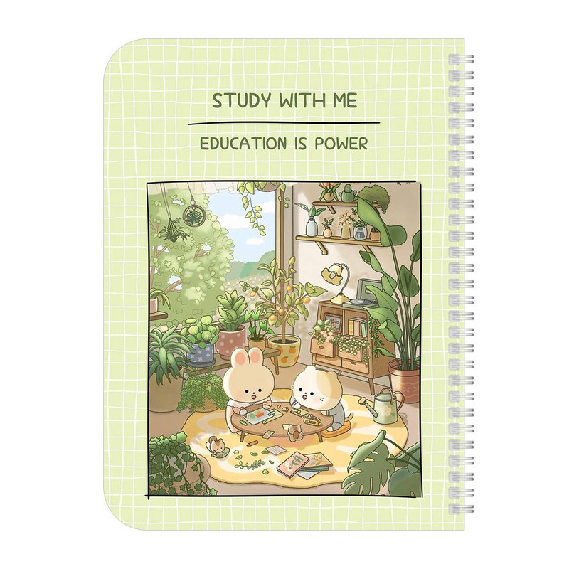 دفتر مشق 50 برگ مدل حاشیه دار طرح گلخانه