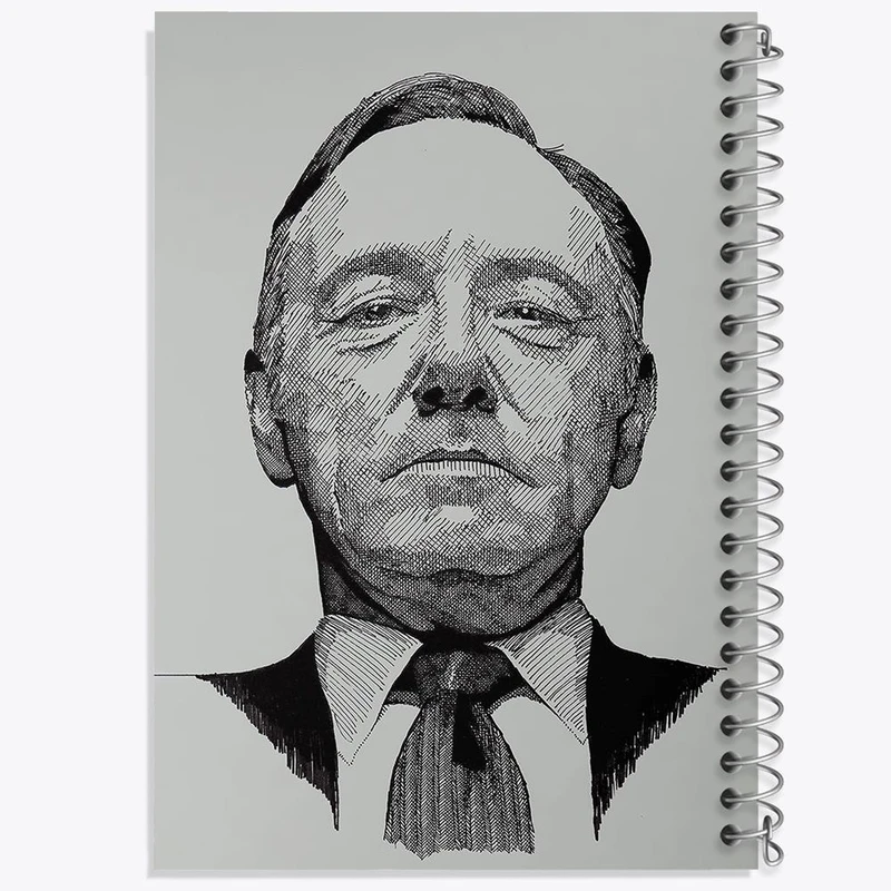دفتر ژورنال نویسی 50 برگ خندالو مدل نقطه ای طرح سریال House Of Cards کد 28153