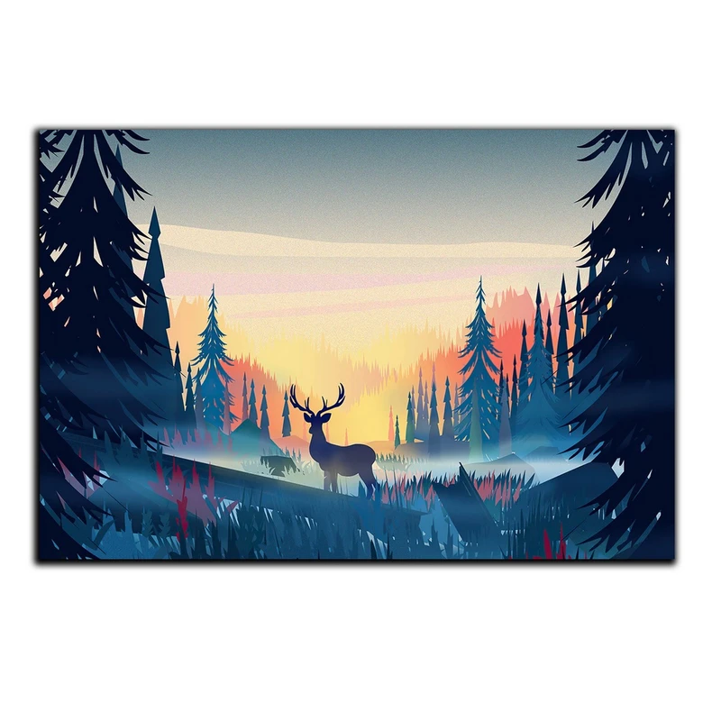 تابلو شاسی بکلیت طرح گرافیکی طبیعت و گوزن مدل SH-S5483