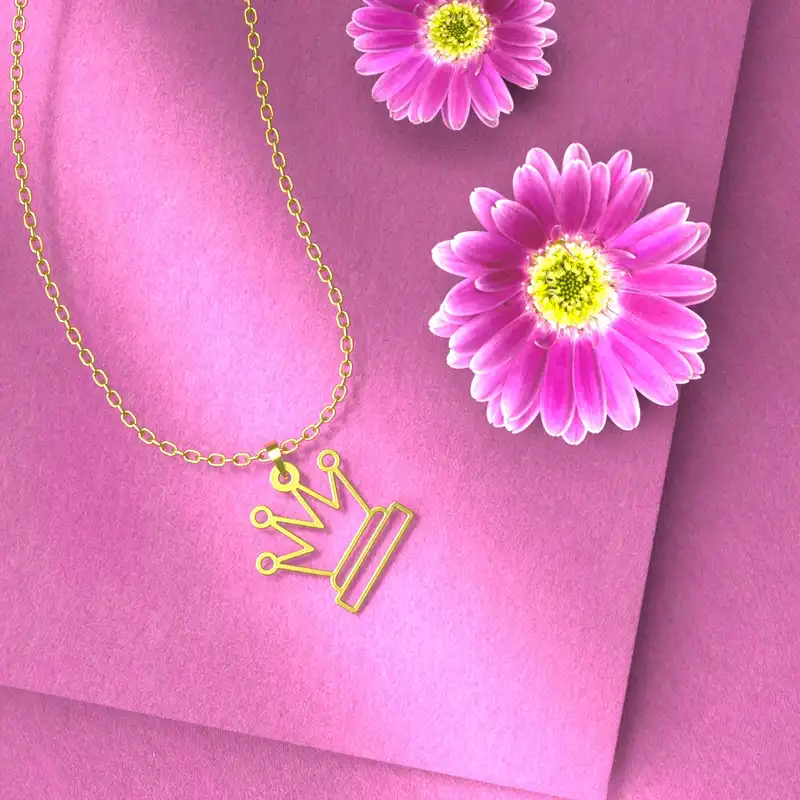 گردنبند طلا 18 عیار زنانه مدوپد مدل شاه کد D3-1-1269