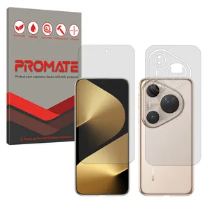 Promate Resistant model transparent screen protector suitable for Huawei Pura 80 Ultra Mobile along with the back protector