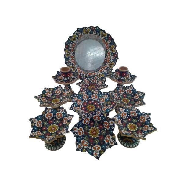 مجموعه هفت سین  10 پارچه طرح مینا کاری کد M101