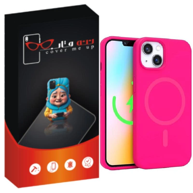 کاور ننه قاب مدل سیلیکونی پاک کنی مگ سیف دار مناسب برای گوشی موبایل اپل iPhone 13 / iPhone 14