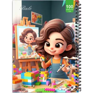 دفتر نقاشی 100 برگ بله مدل رحلی طرح فانتزی دخترانه لگو بازی کد A4-N535