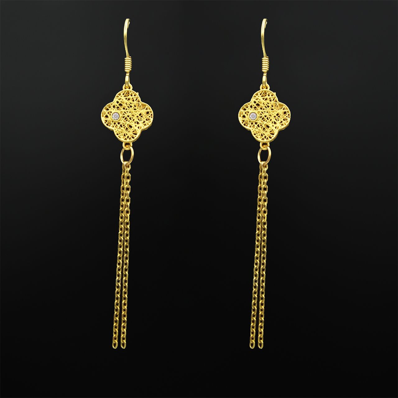 گوشواره طلا 18 عیار زنانه مانچو مدل efgs025 - - 4