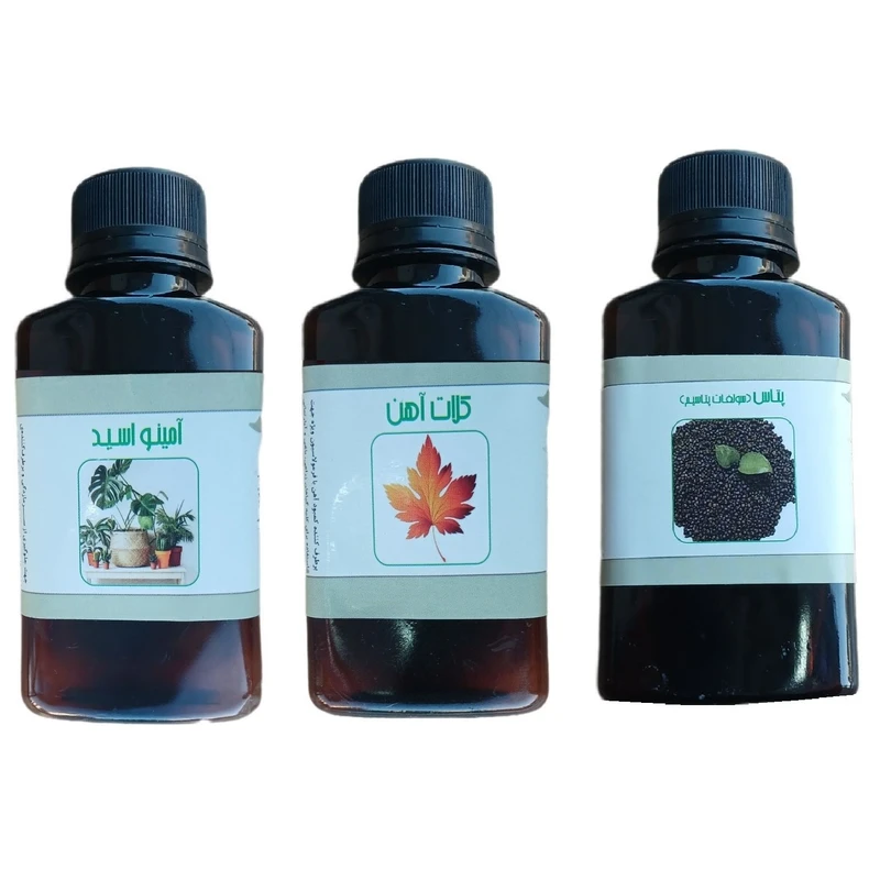 کود مایع امینو اسید و پتاس و کلات آهن مدل life drop حجم 110 میلی لیتر بسته 3 عددی