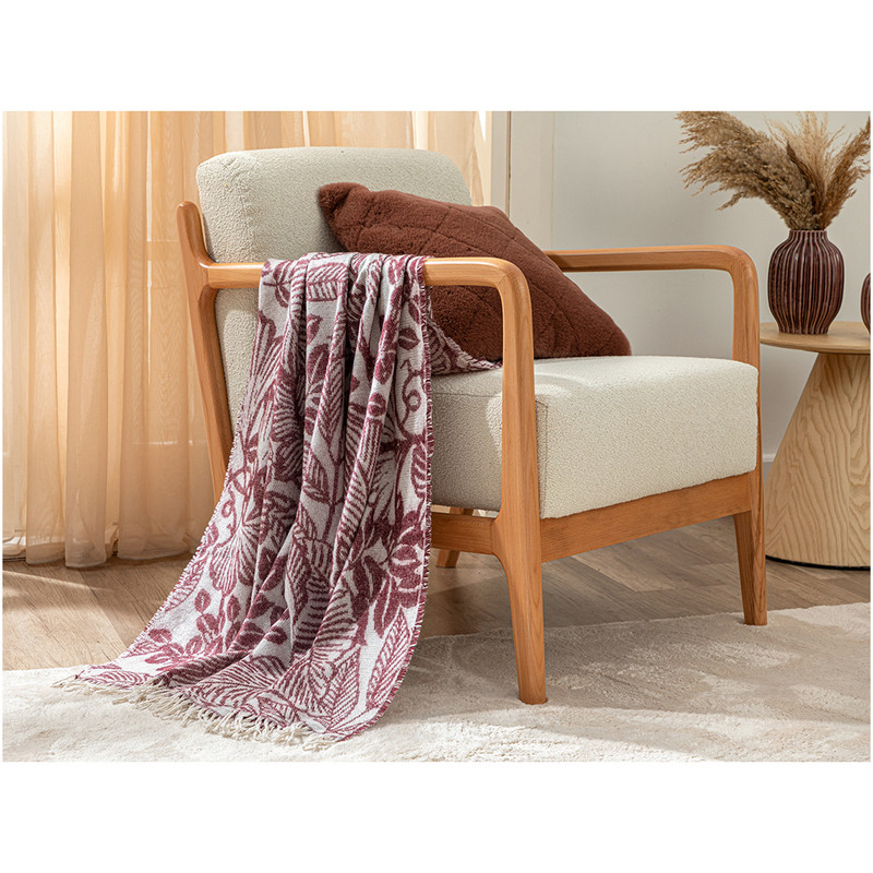 شال مبل انگلیش هوم مدل Flores Bordo سایز 130x170 سانتی متر