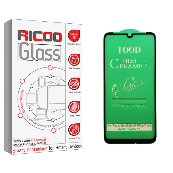 محافظ صفحه نمایش سرامیکی ریکوو مدل +HD مناسب برای گوشی موبایل شیائومی Redmi Note 7