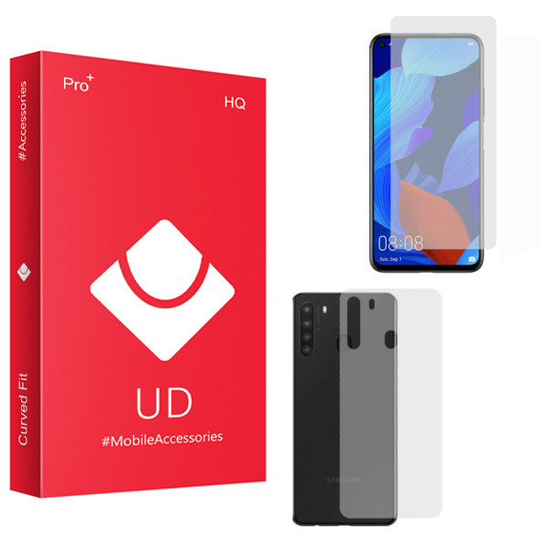 محافظ صفحه نمایش یو دی مدل HQ مناسب برای گوشی موبایل سامسونگ Galaxy A21 به همراه محافظ پشت گوشی