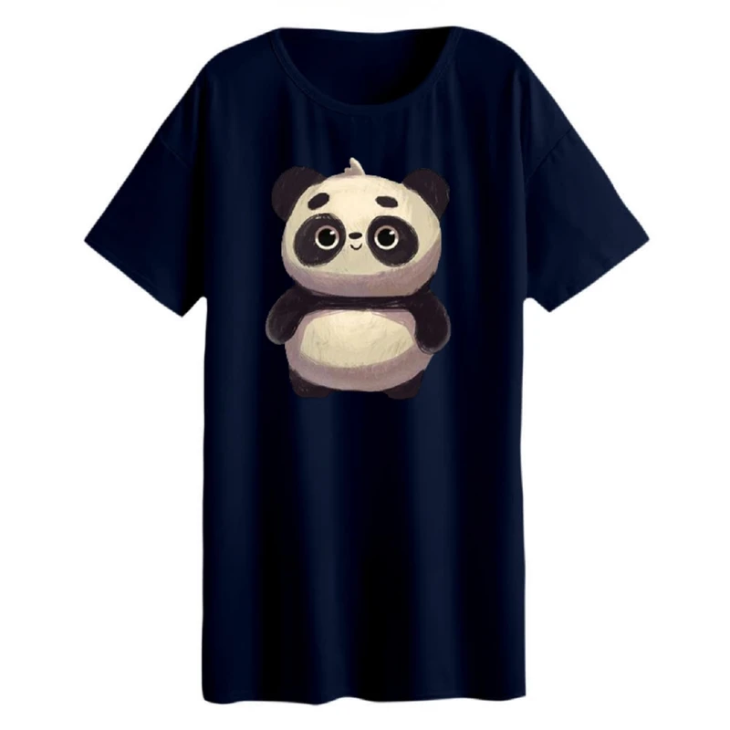 تی شرت لانگ زنانه مدل  پاندا کد1