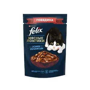 پوچ گربه بالغ فلیکس مدل Meat Slices Beef in Sauce طعم گوشت گاو وزن ۷۵ گرم