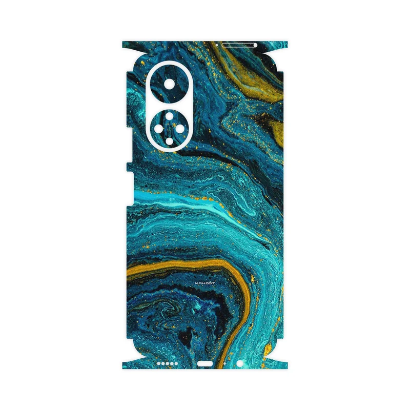 برچسب پوششی ماهوت مدل Turquoise marblewith golden streaks-FullSkin مناسب برای گوشی موبایل آنر X7