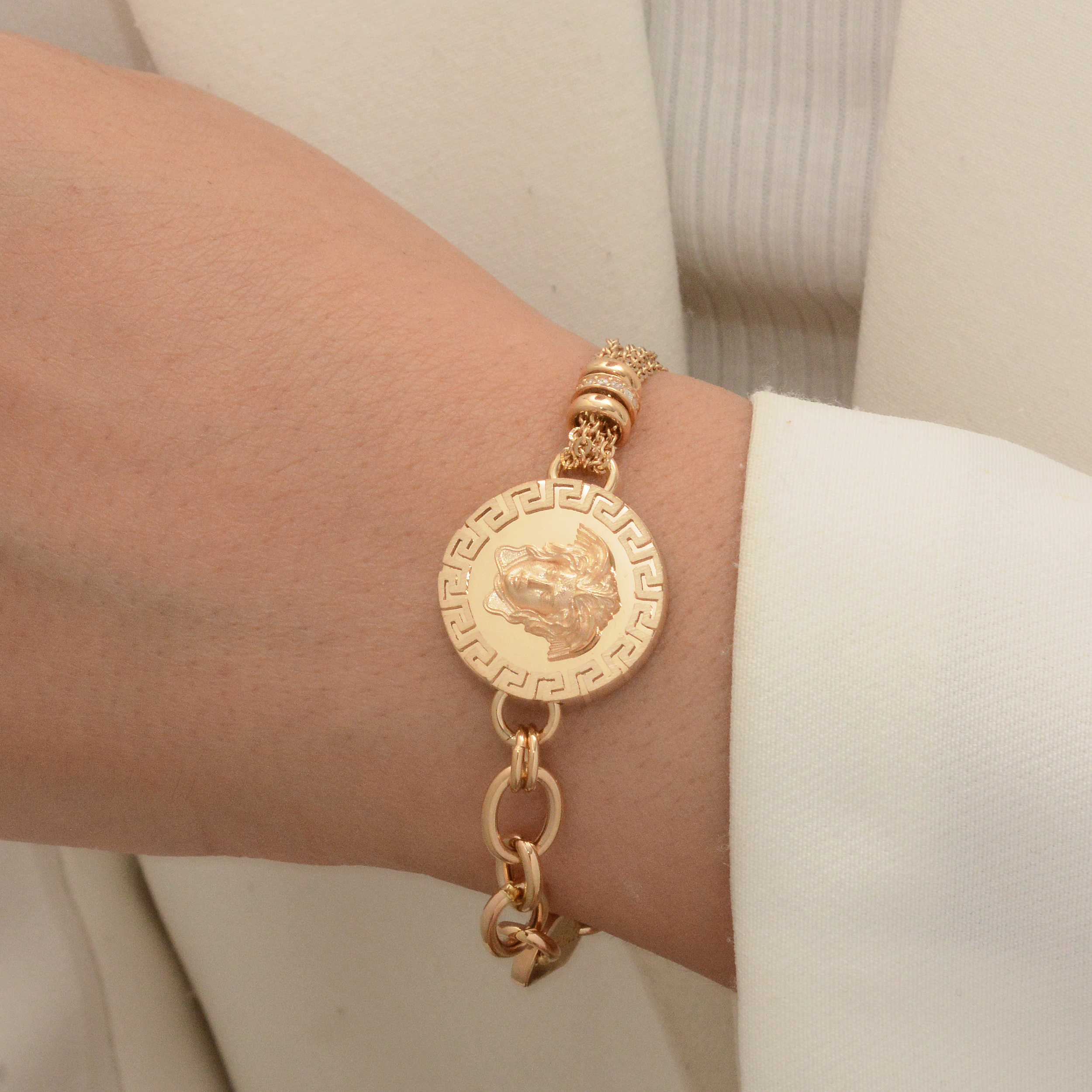 دستبند طلا 18 عیار زنانه طلای مستجابی مدل MN کد 18 -  - 2