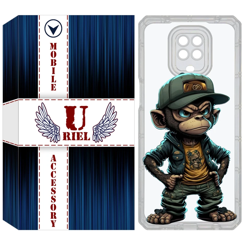کاور یوریل قاب مدل Clear کد 37 طرح Monkey مناسب برای گوشی موبایل شیائومی Redmi Note 9S / Note 9 Pro / Note 9 Pro Max