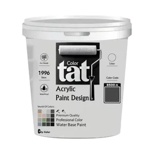 رنگ طوسی تیره مات اکرولیک تات کد 8500-n حجم 1لیتر