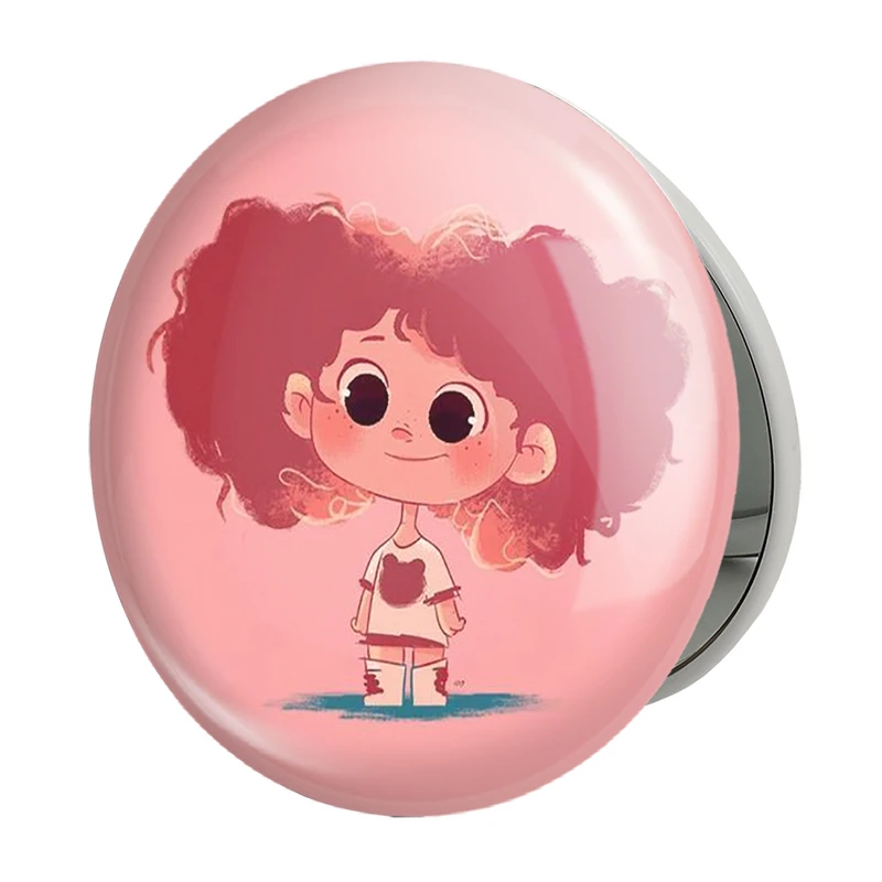 آینه جیبی خندالو طرح دخترونه مدل تاشو کد 5480 