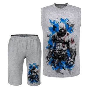 ست تاپ و شلوارک مردانه مدل خدای جنگ A271