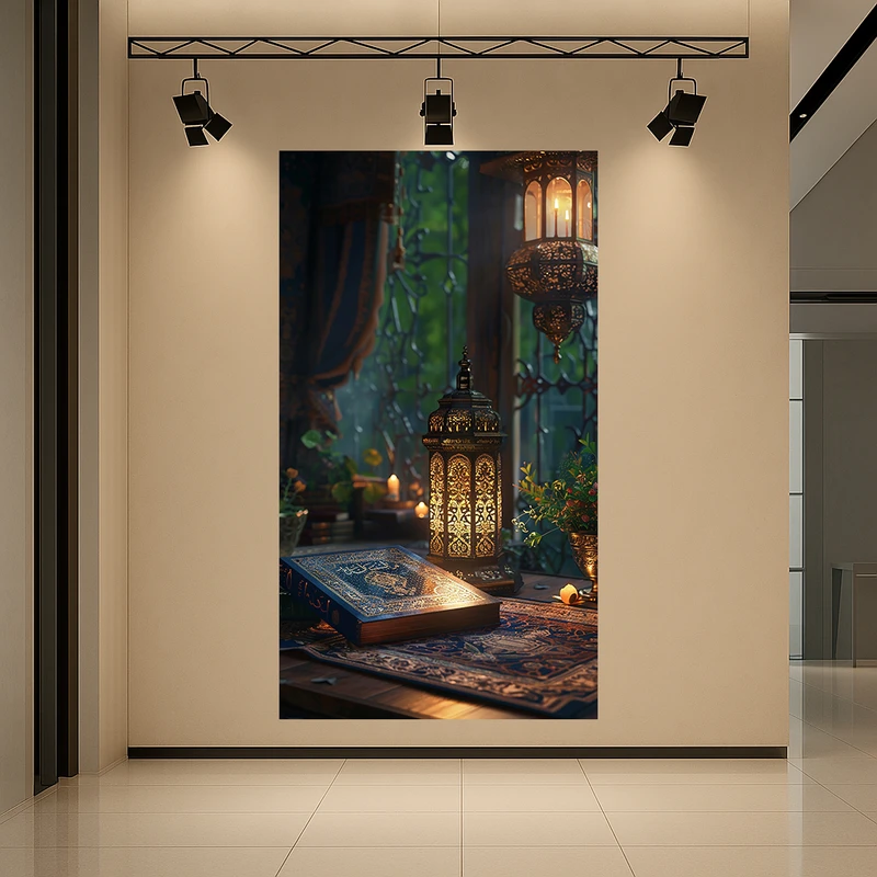 پوستر پارچه ای طرح مخمل  ماه رمضان مدل سنتی AR3061259