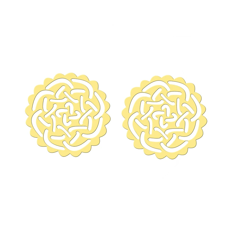 گوشواره طلا 18 عیار زنانه کرابو طرح اسلیمی مدل Kr5083