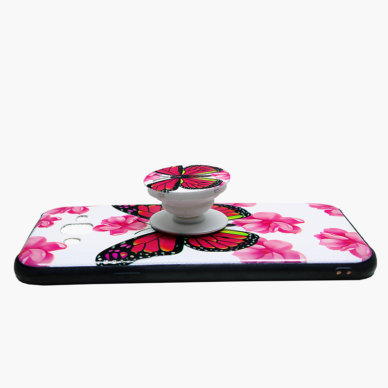 کاور طرح پروانه مدل KTP-005 مناسب برای گوشی موبایل سامسونگ Galaxy J7 2015 به همراه پایه نگهدارنده