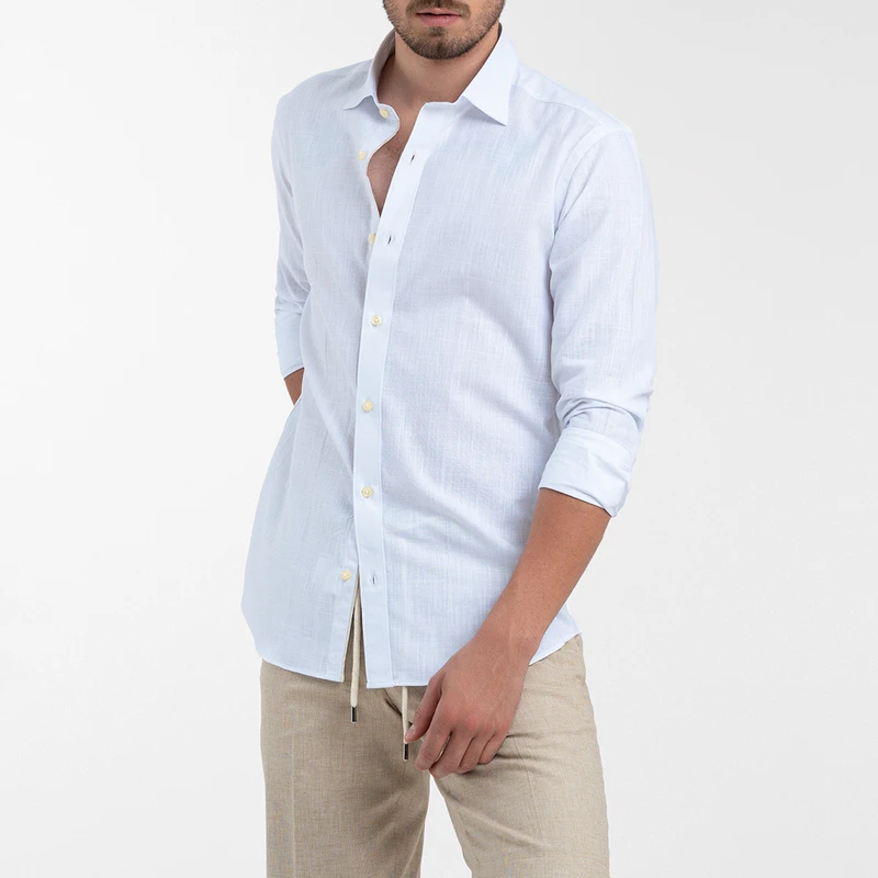 پیراهن آستین بلند یقه کراواتی مردانه ام کی مدل 1903