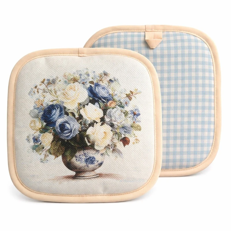 دستگیره طرح گلدان گل کلاسیک بسته 2 عددی