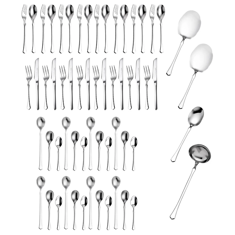 سرویس قاشق و چنگال 60 پارچه 8 نفره جی فی نی مدل 58 لاکچری