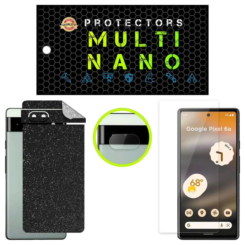 محافظ صفحه نمایش مولتی نانو مدل X-SLFG مناسب برای گوشی موبایل گوگل Pixel 6A به همراه برچسب پوششی پشت و محافظ لنز دوربین